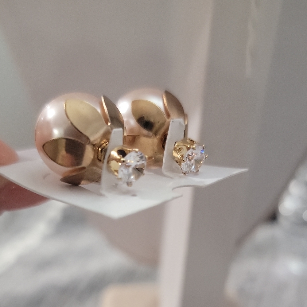 Cottagecore Elegant Gold Tone Stud Earrings